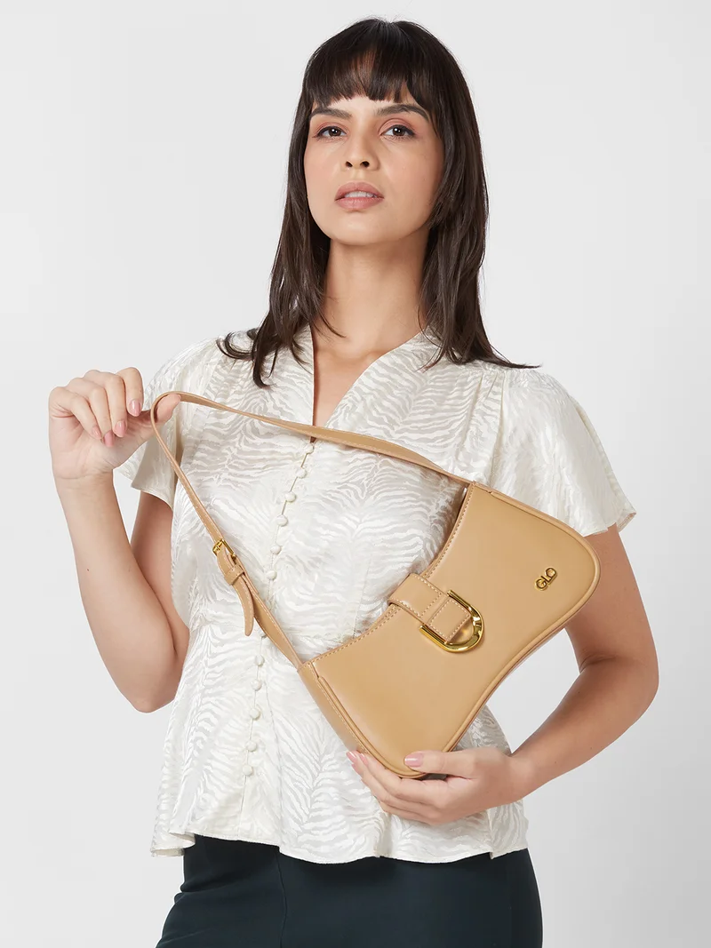 globus  Globus Women Khaki Solid Handheld Bag  | Best Price UAE